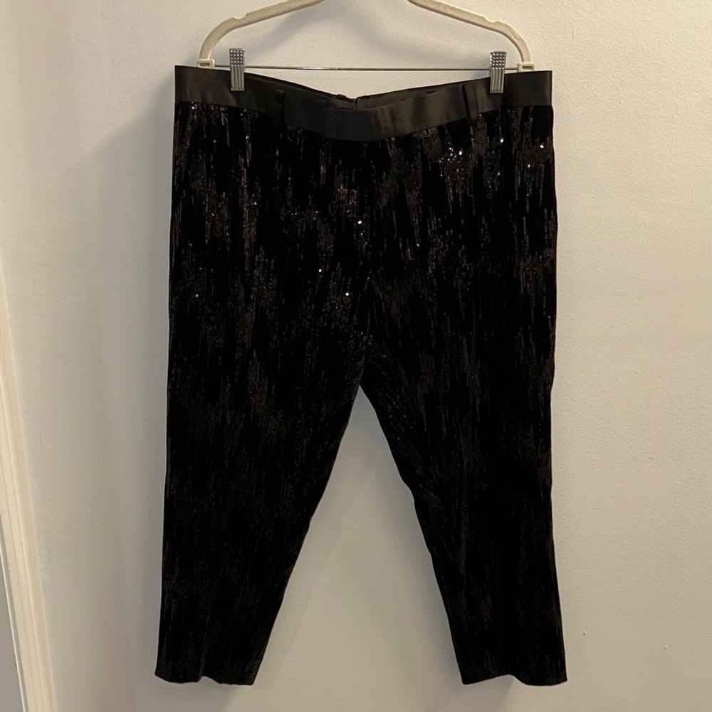 ASOS Black Velvet & Sequin Dress Pants
